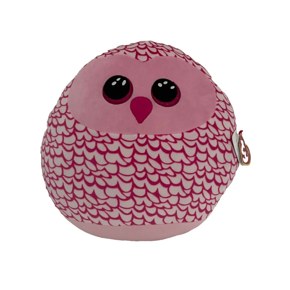 Ty Squish-a-Boos Pinky the Owl 14 inch Pillow Pink NWT DOB 8/14